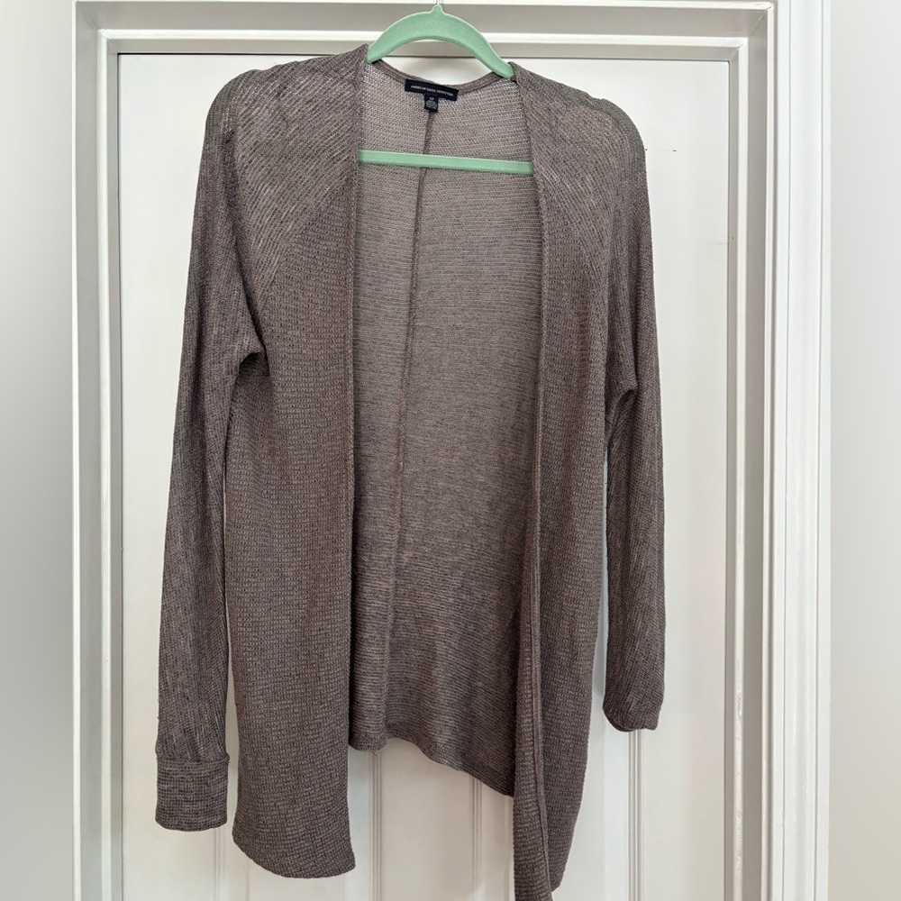 Cozy Open-Front Cardigan Sweater - Grey